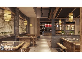 宜興市1000平方米火鍋店設計裝修-浙江國富裝飾