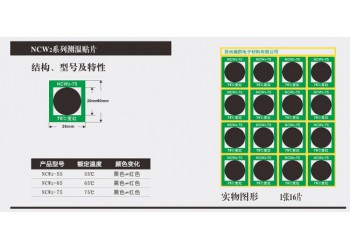 NCW1-55度可逆型變色測溫貼片溫度標簽 25片