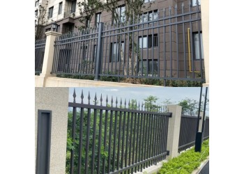 定制圍墻防爬隔離欄桿 工業(yè)園廠房外墻鋅鋼護欄鐵藝柵欄定制廠家