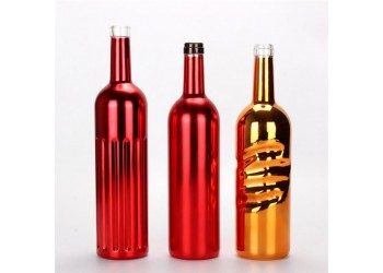 紅酒瓶電鍍加工廠，紅酒瓶絲印燙金加工廠